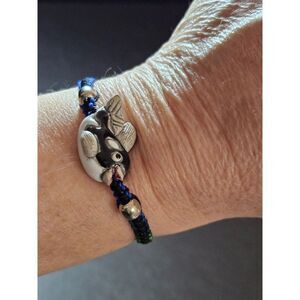 Ceramic black and white whale bracelet